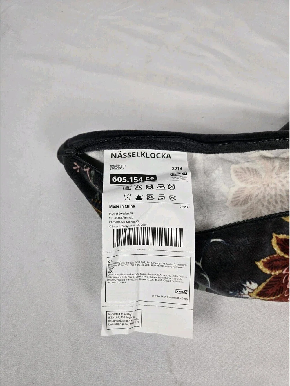 Ikea Nasselklocka Pillow Shams Black Velvet 20 X 20